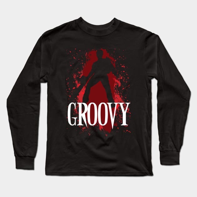 Ash Williams Groovy Long Sleeve T-Shirt by Meta Cortex